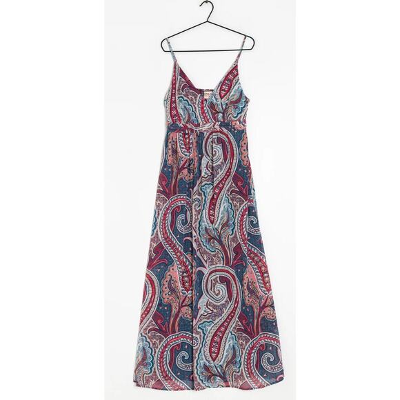 ONLY Paisley Spaghetti Strap Maxi European Designer Flowy size 4 - Picture 2 of 8